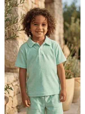 Bony Socks Çocuk Polo Yaka Havlu T-Shirt Mint