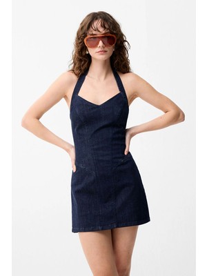adL  Mini Denim Elbise Lacivert 12446884000