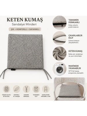 Colormix Iç ve Dış Mekan Uyumlu Keten Kumaş Sandalye Minderi 50X50