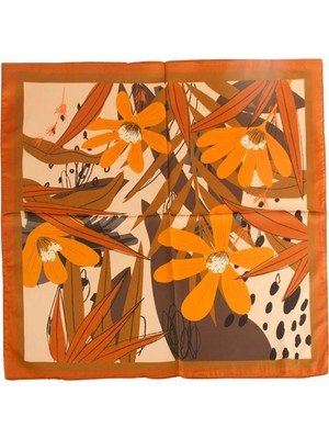Papatya Desenli Zr Şifon Fular 50*50 cm Nemere