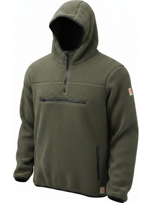 Superfly Kapüşonlu Yarım Fermuar Erkek Polar Sweatshirt SPF101222211632
