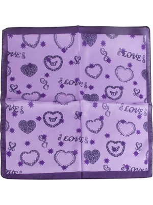 Kalp Yıldız Desenli Zr Şifon Fular 50*50 cm Nemere