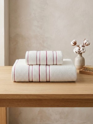 Asev Tekstil 90X150 & 50X90 cm Nevora 2'li Banyo Havlu Seti