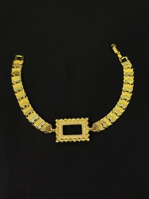 Melisa Takı & Aksesuar 24K Kaplama Gold Renk Gramlık Bileklik 19,5cm (Ayarlanabilir) Çerçeve Farklılık Gösterebilir.