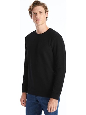 LC Waikiki Bisiklet Yaka Uzun Kollu Erkek Dokulu Sweatshirt  (W4)