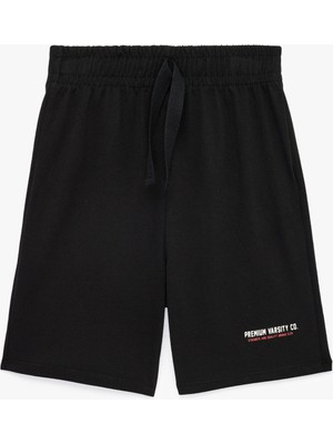 Koton Beli Bağlamalı Baskılı Pamuklu Şort