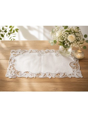 Muguetarts %100 El Işçiliği Fransız Keten Angels Runner 76X40