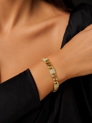 Melisa Takı & Aksesuar 14K Gold Renk Xuping Zirkon Taşlı Bileklik 19CM