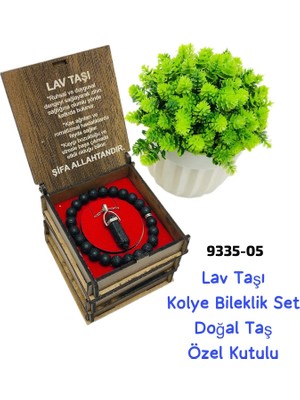Sedef 9335 Akik Taşı Kolye Bileklik Set