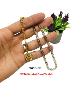 Sedef 33 lü Kristal Oval Tesbih