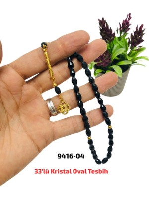 Sedef 33 lü Kristal Oval Tesbih