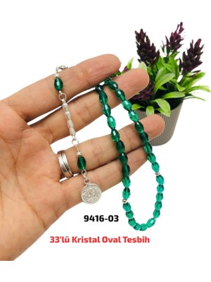 Sedef 33 lü Kristal Oval Tesbih