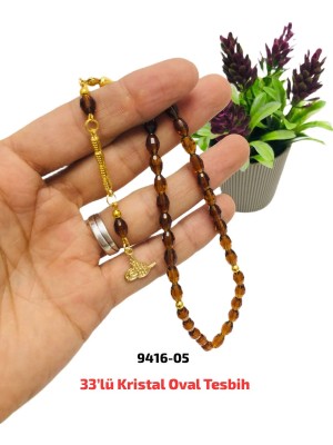 Sedef 33 lü Kristal Oval Tesbih