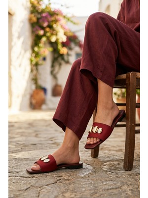Ayakmod 513113 Z Bordo Kadın Terlik