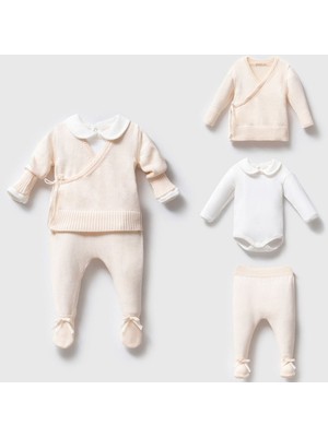 Nipperland Kız Bebek Çiçek Yakalı Triko Set