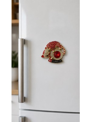 Magnet Kedi Figürlü Taşlı Türkiye Hatıra Buzdolabı Magneti – Dekoratif Hediyelik 6x5.5 cm