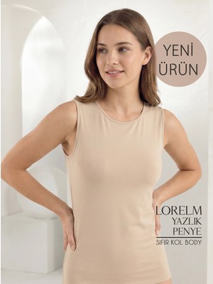 Lorelm Kadın Sıfır Kol Body Bisiklet Yaka