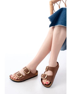 Aymood P-101 Taba Günlük Birkenstock Kadın Terlik