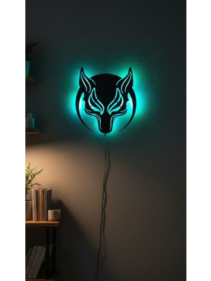 Wells Mystic Wolf Spirit Rgb Kumandalı LED Tablo - 50X46 cm