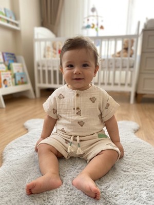 Bistyle 2li Takım Şortlu Müslin My Teddy Smile