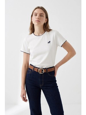 Lencie Nakış Detaylı T-Shirt Lacivert