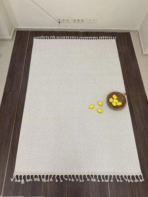 Eko Halı Motto Mot Plain Beyaz Iskandinav Halı