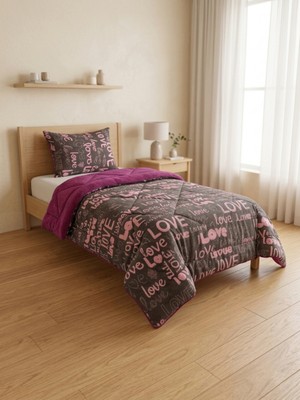 Asev Tekstil Premium Wellsoft Silikon Dolgulu Tek Kişilik Yorgan + Yastık Kılıfı Set - Uyku Seti
