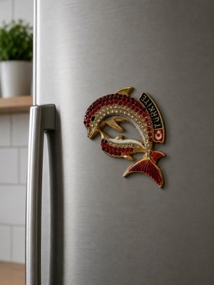 Magnet Türkiye Yunus Taşlı Buzdolabı Süsü – Metal Dekoratif Hediyelik Magnet 7x5 cm