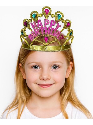 NW NessiWorld Altın Renk Happy Birthday Yazılı Doğum Günü Tacı 60 cm