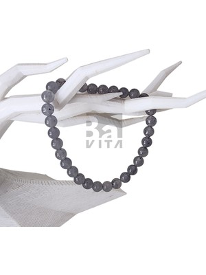 Bavita Doğal Taş Bileklik-T6 Kuvars Gri 22 cm 6mm