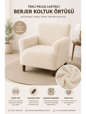 Btf Home Yumuşacık Welsoft Tek Kişilik Koltuk Örtüsü Yıkanabilir  Kaymaz Esnek