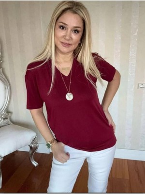 Aymood Kadın Kısa Kollu V Yaka Bluz