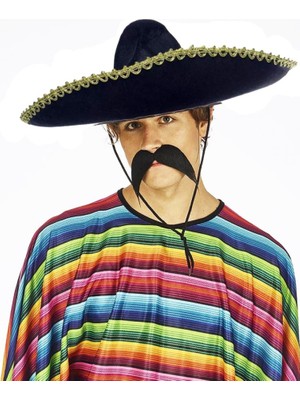 NW NessiWorld Nessiworld Sombrero Meksika Şapkası Mariachi Altın Şeritli Yetişkin Boy