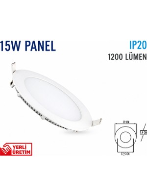 Lampist 15W Sıva Altı Slim Panel LED 3000K (Beyaz Kasa)