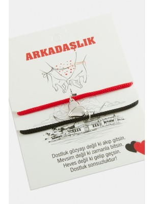 Zero Land Ilkeshop 2li Kalp Mıknatıslı Arkadaşlık Bilekliği-Kırmızı