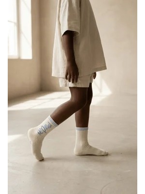 Bony Socks Weekdays Yazılı Ekru Çocuk Soket Çorap
