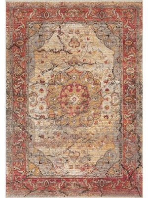 Veja Home Anadolu Etnik Desen Vintage Yumuşak Otantik Kolay Temizlenir Salon Oturma Odası Halısı