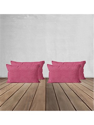 Goccia Home 4'lü Kırlent Kılıfı Dekoratif Bohem Soft Koltuk Sırt Hediyelik Punch Yapılabilir Fuşya