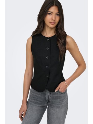 Only Onlgoa Regular Fit Bisiklet Yaka Düğmeli Yelek Bayan Yelek 15363724
