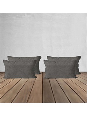 Goccia Home 4'lü Kırlent Kılıfı Dekoratif Bohem Soft Koltuk Sırt Hediyelik Punch Yapılabilir Gri