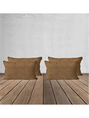 Goccia Home 4'lü Kırlent Kılıfı Dekoratif Bohem Soft Koltuk Sırt Hediyelik Punch Yapılabilir Camel