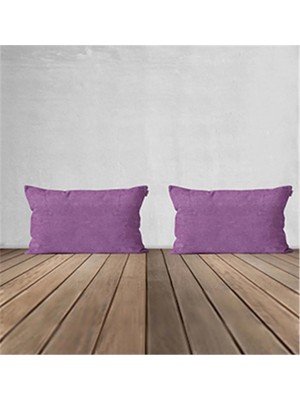 Goccia Home 2'li Kırlent Kılıfı Dekoratif Bohem Soft Koltuk Sırt Hediyelik Punch Yapılabilir Mor