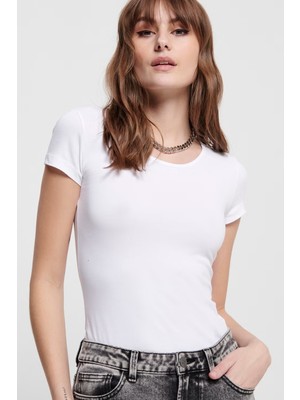 Only Onllive Pamuklu Regular Fit Bisiklert Yaka T Shirt Bayan T Shirt 15205059