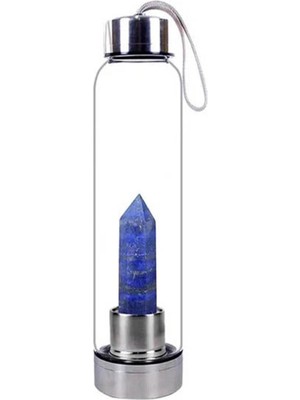 NehirTaş Sertifikalı Lapis Lazuli Doğal Taş Su Şişesi 550 ml + Termal Kılıf