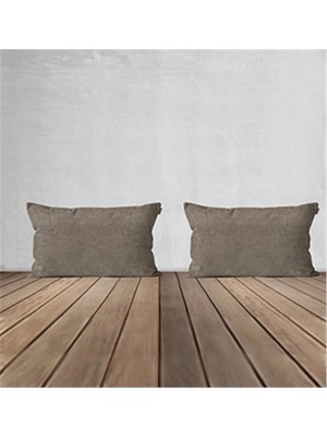 Goccia Home 2'li Kırlent Kılıfı Dekoratif Bohem Soft Koltuk Sırt Hediyelik Punch Yapılabilir Vizon