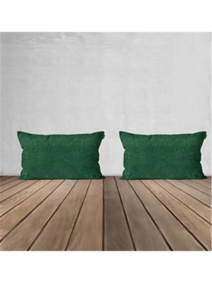 Goccia Home 2'li Kırlent Kılıfı Dekoratif Bohem Soft Koltuk Sırt Hediyelik Punch Yapılabilir Yeşil