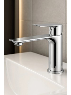 Kustar Lüks Krom Sabit Aç Kapa Kısa Lavabo Bataryası – Su Tasarruflu, Dayanıklı, Modern Tasarım
