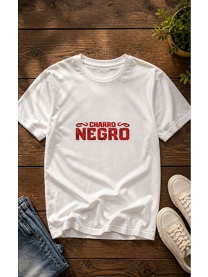 Wear Negro Baskılı Oversize Basic Beyaz T-Shirt