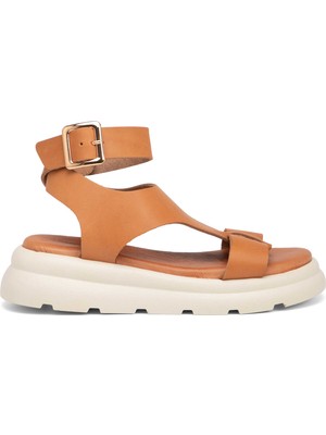 Tergan Taba Hakiki Deri Kadın Sandalet - K25Y1SN67991-A29