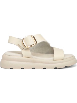 Tergan Bej Hakiki Deri Kadın Sandalet - K25Y1SN67992-A25